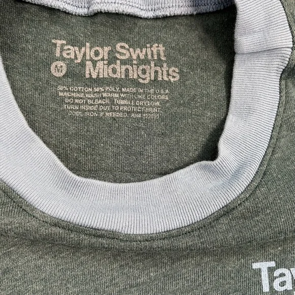 Taylor Swift Midnights Green Ringer T-Shirt Size M - Picture 3 of 6